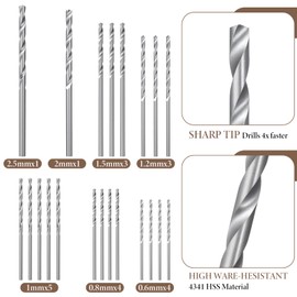Pin Vise Hand Drill Manual with 22PCS Micro Drill Bits (0.6mm-2.5mm), Stainless Steel Micro Drill Bit Set Rotary Craft Mini Drills for Jewelry Making, Resin, Wood, Plastic, Miniature, Beads, DIY Craft