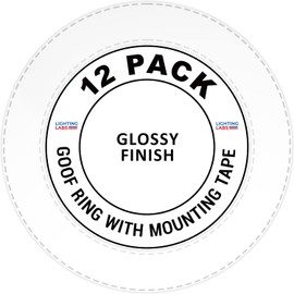 LightLabs Goof Ring Gloss 12 Pack 6.7" Diameter for 4" Cans. Inlcudes Mounting Tape to Fix Drywall Damage for Flush Mount Recessed Down Lights. 4.2" Inner Diameter Recessed Light Cover Glossy White