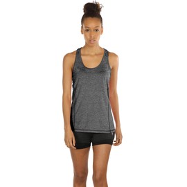 icyzone Workout Tank Tops for Women - Racerback Athletic Yoga Tops, Running Exercise Gym Shirts(Pack of 3)(XL, Charcoal/Red Bud/Pink)