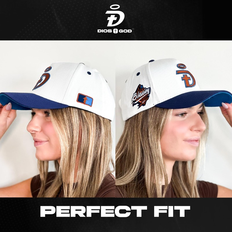 DIOSGOD Christian Baseball Hat | White and Blue