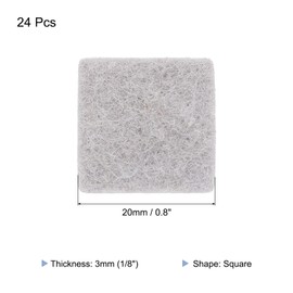 QUARKZMAN 24 Stück Filz-Möbelpads, 0,8 Zoll Quadratische kleine Filz-Stuhlbeinschoner verhindern Kratzer für Möbel-Hartboden, Hellbeige