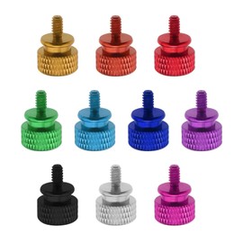 YINETTECH 10pcs M3.5 6-32 Thumb Screws for Computer Case Thumb Screws for PC Case Aluminum Alloy Anodized Hand Lock Computer Accessories