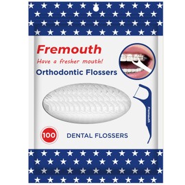 Fremouth 3-in-1 Braces Flossers - Orthodontic Dental Floss Picks, 100 Count (Pack of 1)
