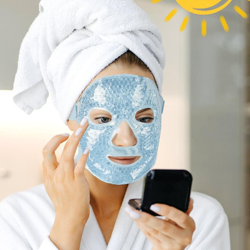 SGERUFZ Cooling Mask Face, Eye Mask, Cooling, Gel Face Mask,