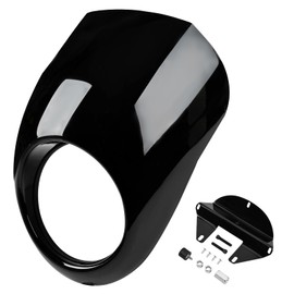 AILMOTO Motorcycle Front Fairing Headlight Cowl Compatible for Harley Davidson Sportster Dyna XL/FX with 39mm Narrow Glide Forks 1973-2024, Glossy Black