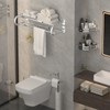 BESy Adjustable 15-25 Inch Towel Rack with Shelf for Bathroom