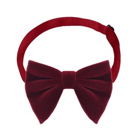 Red Velvet Bow Tie Bowtie for Men Dogs Boys Pre Tied Bow Ties for Mens Formal Bowtie Bow Tie Cosplay Wedding Party Bowtie for Men Dark Red Velvet Bow Ties for Mens Pretied Adjustable Bow Tie