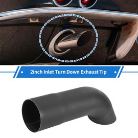 X AUTOHAUX 2.01" ID Inlet Turn Down Exhaust Tip T304 Stainless Steel Surface Blasting Mandrel Bend Elbow Tube 9.06" 230mm Overall Length Black