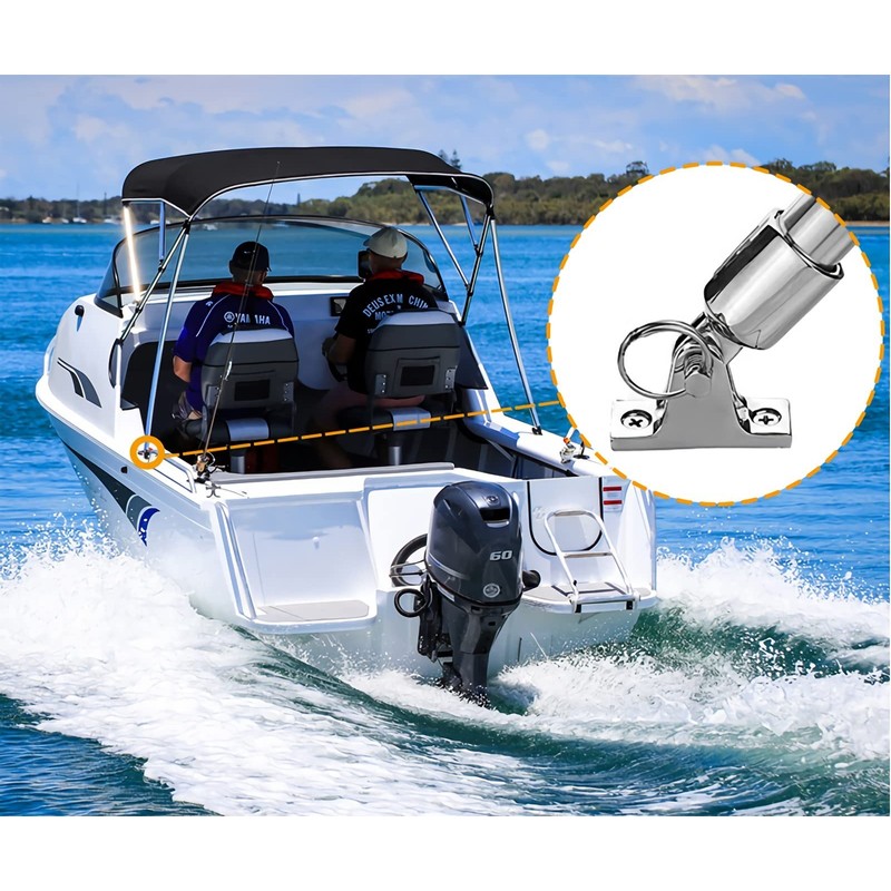 Baieasy Bimini Top Hardware, 2 Pair Deck Hinge with Quick