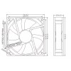 Unbranded/Generic FAN 12V DC 92 92mm 25mm0.23A 3100 RPM 90mm