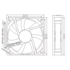Unbranded/Generic FAN 12V DC 92 92mm 25mm0.23A 3100 RPM 90mm 1 fan