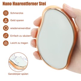 Yotako Crystal Hair Remover, Hair Removal Without Shaving Nano Hair Remover Stone, Reusable Hair Removal Epilator for Men and Women, Smooth Skin, Legs, Arms, Stubble (Gold)