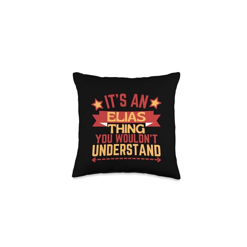 Elias Name Funny Gift For Elias Throw Pillow