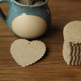 CVANU 120pcs Premium Gift Tags, Double-Sided Available Kraft Paper Price Tags with 120 Root Natural Jute Twine, Craft Tags Labels Treats Tags for Wedding Christmas Day Thanksgiving