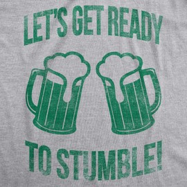 Womens Lets Get Ready to Stumble Funny St Saint Patricks Day T Shirt Drinking Funny T Shirts Saint Patrick's Day Tops for Women Cool Drinking T Shirt Light Grey L