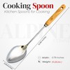 Alpine Cuisine Spoon with Wood Handle 13 Inch - Chrome
