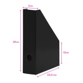 LANDRÉ Magazine File A4 Sturdy Cardboard 7cm Wide Black Pack of 5