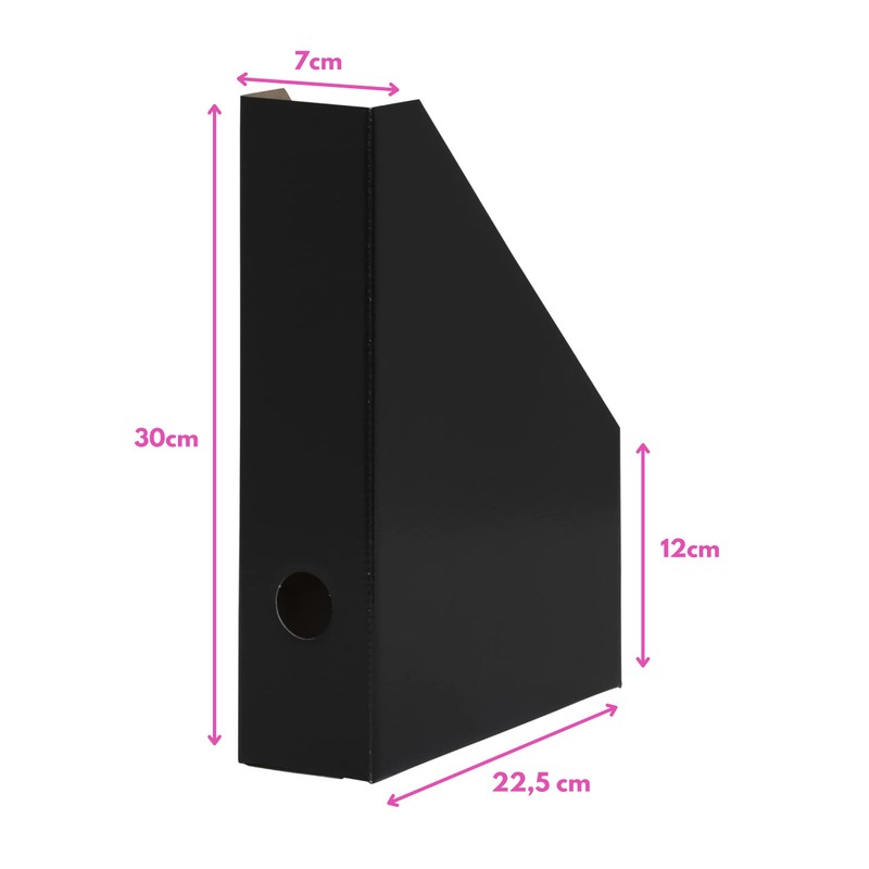 LANDRÉ Magazine File A4 Sturdy Cardboard 7cm Wide Black Pack