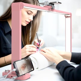 STOLAS Upgraded Nail Light for Desk, 48W 3350LM Foldable 3 Modes 3000-6000K Stepless Table Lamp for Nail Tech with Charging Port and Phone Slot, Nail Lamp for Nail Art, Photography, Reading, Painting