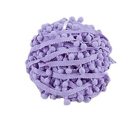 SHTGOI 5 Yards Pompom Trim Bobble Trim Bobble Fringe Ribbon Pompom Ribbon Pompom Fringe Trim Pom Poms Tassel Trim Decorative Border for Clothing Curtain Decoration Light Purple
