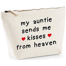 Hippowarehouse My Auntie sends me kisses from heaven printed make up cosmetic wash bag 18x19x9cm
