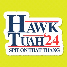 Sticker Maniac 2x Hawk Tuah Funny Meme Sticker Waterproof, Scratch Protection | 2 " Wide