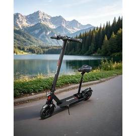 KALLAK Electric Scooter Seat Suitable Only for Curved Edge Deck from 5" - 7" Width, Shockproof, Foldable, Adjustable Height Comfortable Seat, Adult Padded Saddle, Electric Scooter Accessory
