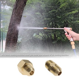 EMSea 2pcs M14 Male to M14 Male/Female Adapter Brass for Pressure Washer Hose Internal Thread Hose Pipe Fitting Garden Tools