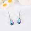 Austrian Crystal Teardrop Earrings for Women 925 Sterling Silver Purple