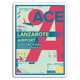 2 x 10cm Lanzarote Airport Vinyl Stickers - Travel Sticker Laptop Luggage #17174 (10cm Tall)
