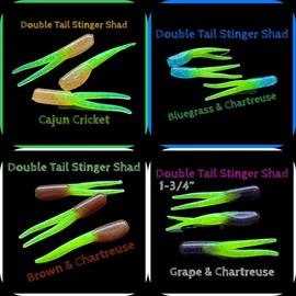 Double Tail Stinger Shad 1-3/4” Ten Per Pack - Colour: Purple Passion & Pink Pepper