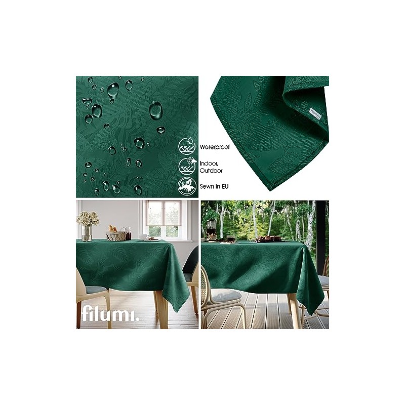 Filumi Eris Tablecloth 110 x 110 cm Dark Green Washable
