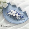 Unicra Bridal Wedding Hair Comb Flower Hair Accessories Blue Crystal