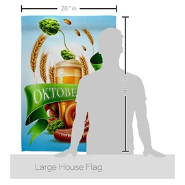 Ornament Collection It Oktoberfest House Flag Pack Beverages Beer Happy Hour Game Pong Party Ale Lager Craft Support Our Troops Decoration Banner Small Garden Yard Gift Double-Sided, Made in USA