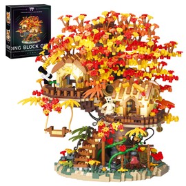 Flower Sakura Tree House Building Set, Japanese Cherry Blossom Autumn Architecture Model, Home Office Decor, Ideal Gifts for Kids Girls Age 8+ on Birthday Valentine's Day(959pcs)