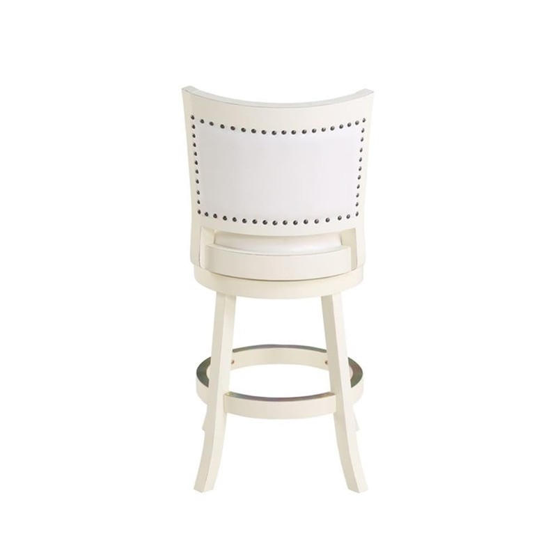Boraam Bristol Swivel Stool-Distressed White, 24" Counter Height