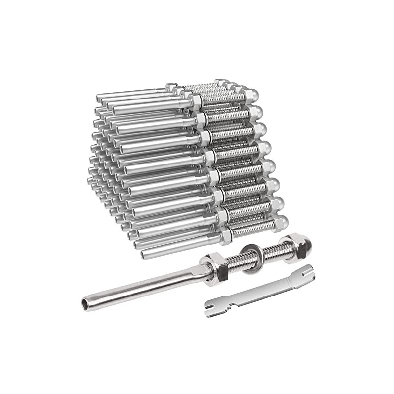 BLIKA 50 Pack Cable Railing Swage Threaded Stud Tension End