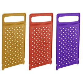 Progressive Plastic Grater - Pack of 3 - Ergonomic Food Grater Handheld - Cheese Flat Grater for Kitchen Hand Held