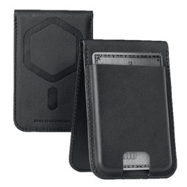 URBAN ARMOR GEAR Metropolis Magnetic Slim Wallet with Stand Function (Vegan Leather Wallet, Up to 5 Credit Cards) Black, Vegan PU Leather Black, Minimalist