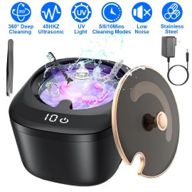 iMounTEK 230ML Ultrasonic Retainer Cleaner Machine for Dentures Toothbrush Rings Jewelry