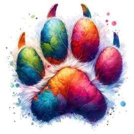 Colored Bear's Paws Iron On Transfers for T-Shirts Rub on Transfers Stickers Vinyl Ready to Press Stickers Iron on Decals for T-Shirts Clothing Hoodie DIY Crafts