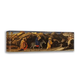 ArtDirect da Fabriano, Gentile 24x11 Gallery Wrapped Canvas Museum Art Titled: Flyght in Egypt, at Adoration of the Magi