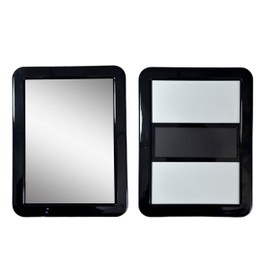 Magnetic locker mirror, 5"x7", small rectangular mirror for the back of locker doors, suitable for school lockers, work lockers, home refrigerators, magnetic whiteboards, locker accessories (Black)