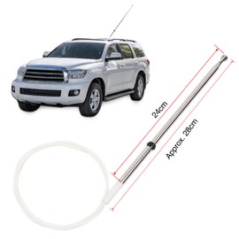 X AUTOHAUX Car Power Antenna Radio AM FM Signal Antenna Mast Aerial Replace 86337-60151 for Toyota Land Cruiser 1998-2007 Silver Tone