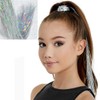 47 Inch Hair Tinsel 220 Silver Sparkling Highlights Synthetic Hair