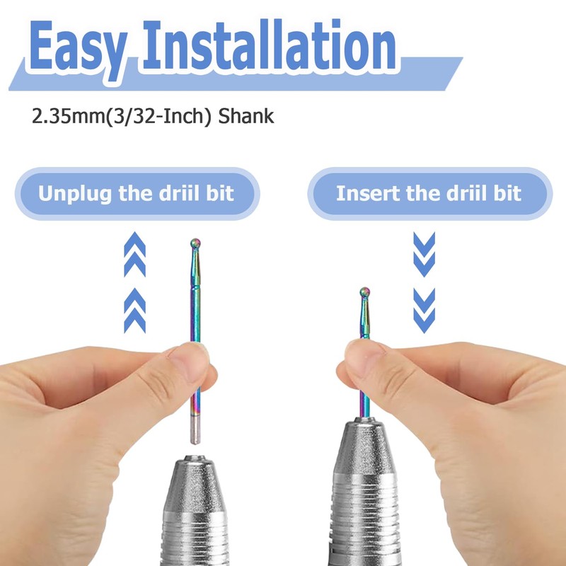 Mesee Nail Drill Bits Set, 10Pcs Tungsten Carbide Nail File