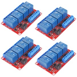 AOICRIE 4pcs 4 Channel DC 5V Relay Module with Optocoupler Isolation Support High/Low Level Trigger Expansion Board for Raspberry Pi