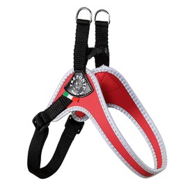 Tre Ponti Fibbia Small Dog Harness with Adjustable Belly Strap, 1 cm, Red
