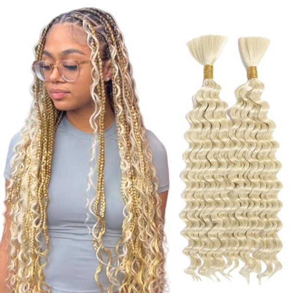 30 Inch Deep Wave Braiding Hair For Boho Braids160g(1Pack-2Bundles) Water