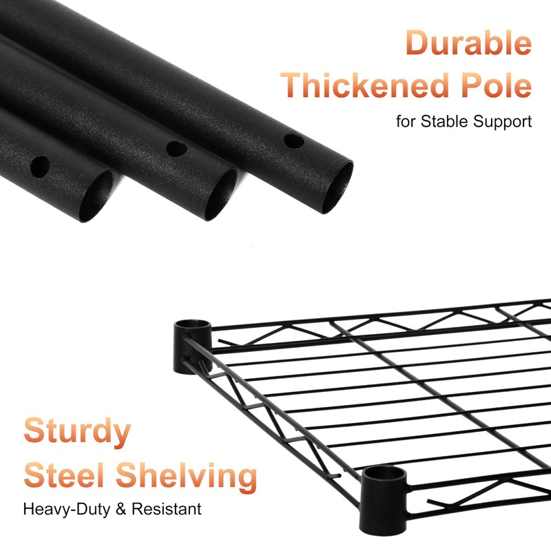 Whitmor 5 Tier Storage Shelves, Heavy Duty Metal Shelving, 400